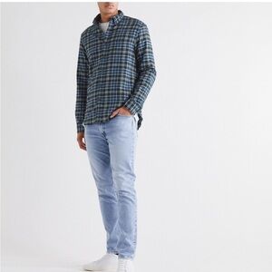 CLUB MONACO - Slim-Fit Button-Down Collar Checked Cotton-Flannel Shirt - Black